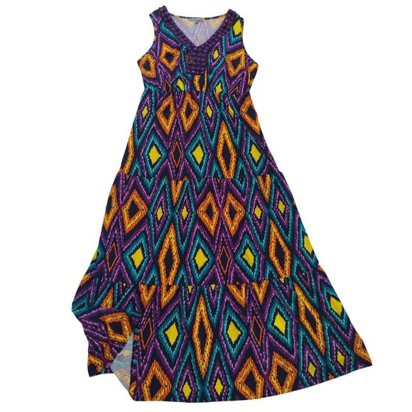 Ny Collection Women's Purple Gem Embellished V-Neck Sleeveless Maxi Dress, 1X. - Picture 7 of 8